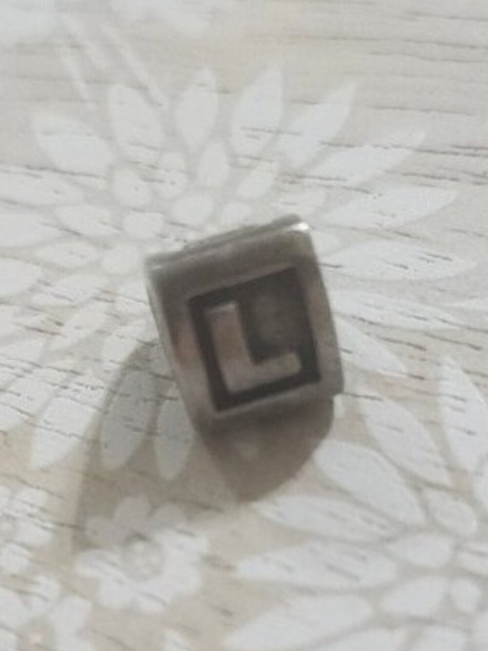 Authentic Pandora Sterling Silver Block Initial Charm “L” ~ Retired - Picture 2 of 2